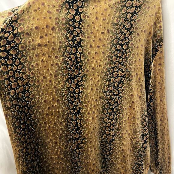 Silver Threads Jacket 1X Zip Up Animal Print Metallic Threads Metal Zipper - Picture 5 of 8